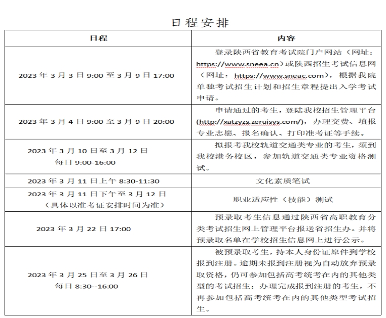 西安鐵路職業技術學院2023年示范高職院校單獨考試招生簡章